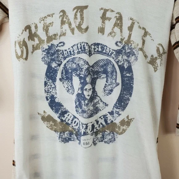 WE THE FREE womens Great Falls Montana boho crochet 3/4 sleeve top - Picture 3 of 5